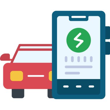 Şarj araba simgesi, modern vektör illüstrasyonu