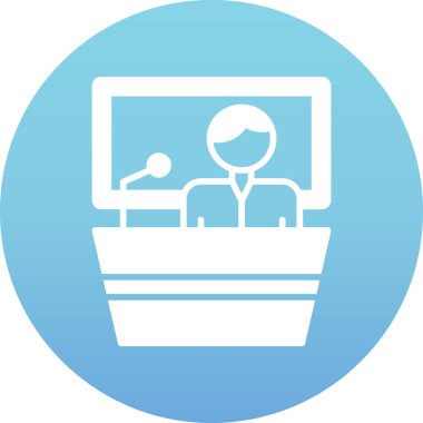 Konferans. Web simgesi basit illüstrasyon