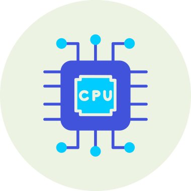 Cpu web simgesi, basit vektör illüstrasyonu