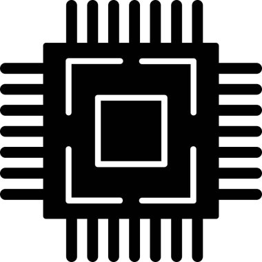 çip işlemci simgesi, vektör illüstrasyonu