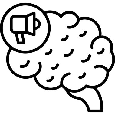 Beyin beyin simgesi dış hatlar biçiminde