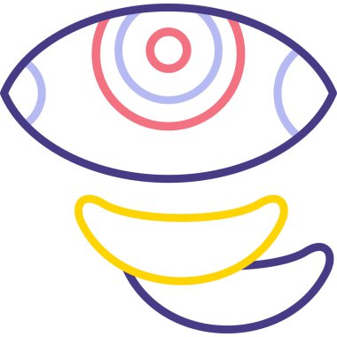 Çizgi film ve kırmızı gözün vektör çizimi