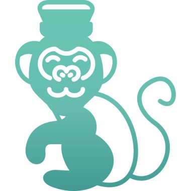 bir fincan kahveyle maymun. vektör illüstrasyonu.