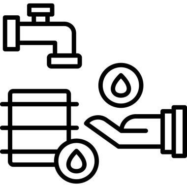 Yakıt yağı ikonu. Ağ için yakıt vektör simgelerinin özet çizimi