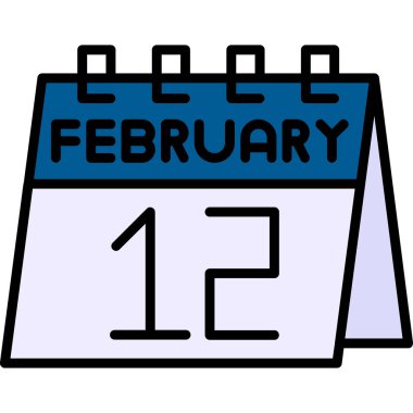 24 Şubat düz stil takvim simgesi. Basit tasarım