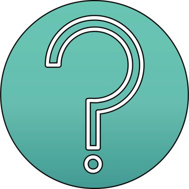 Soru işareti simgesi. Web için soru işareti vektör simgesinin özet çizimi