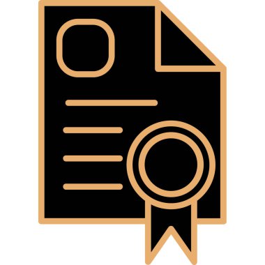 Sertifika. Web simgesi basit illüstrasyon