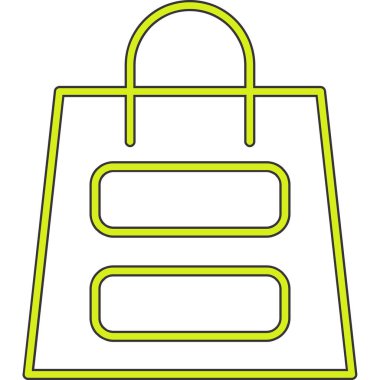 Alışveriş poşeti ikon vektör illüstrasyonu