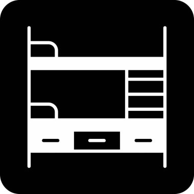 Beyaz arkaplanda izole edilmiş mobilya simgesi, vektör illüstrasyonu