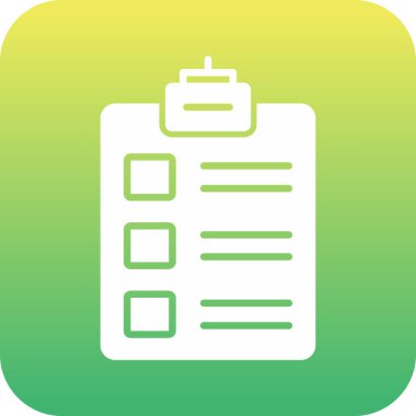 Kontrol listesi düz gradyan yeşil simge tasarımı