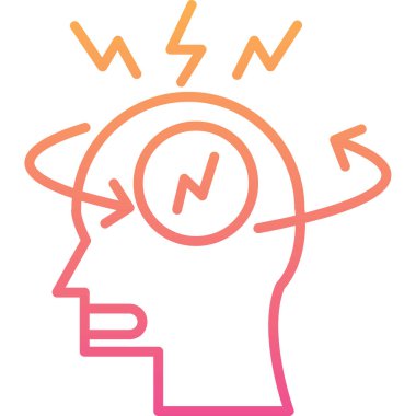 İnsan beyni ikon vektör illüstrasyonu