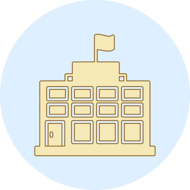 okul binası ikon vektör illüstrasyonu