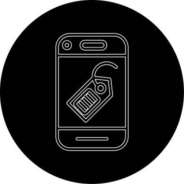 Moda biçimi izole edilmiş arka planda cep telefonu simgesi