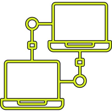 Dizüstü bilgisayarı ve akıllı telefon vektör çizimi tasarımı olan bilgisayar masaüstü