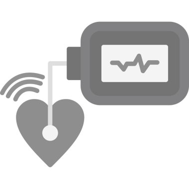 Düz dizaynlı kalp atışı ikonu.