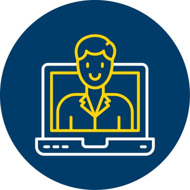 İnternette. Web simgesi basit illüstrasyon