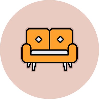 kanepe ikonu vektör illüstrasyonu