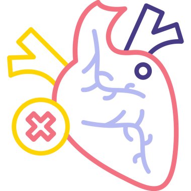 Kalp hastalığı ikonu. Basit resimleme