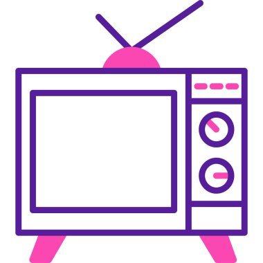 Televizyon. Web simgesi basit illüstrasyon