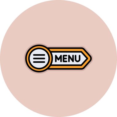 vektör menüsü düz biçim simgesi