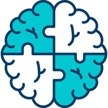 Beyin. Web simgesi basit illüstrasyon