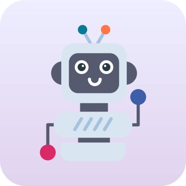 robot. Web simgesi basit illüstrasyon