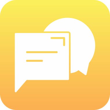 Sarı arkaplanda izole edilmiş sohbet simgesi, vektör illüstrasyonu