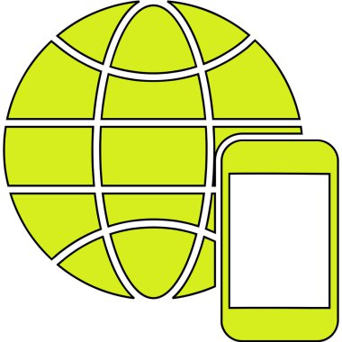 Akıllı telefon ve mobil simgenin vektör çizimi