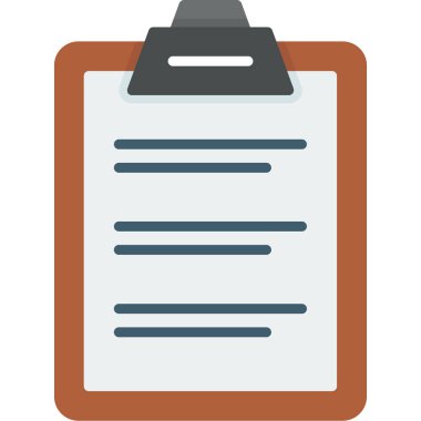 Kalem simgesi ve vektör illüstrasyonlu pano