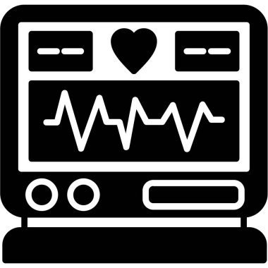 kardiyogram simgesi, vektör illüstrasyonu