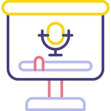 ses mikrofon simgesi, vektör illüstrasyonu