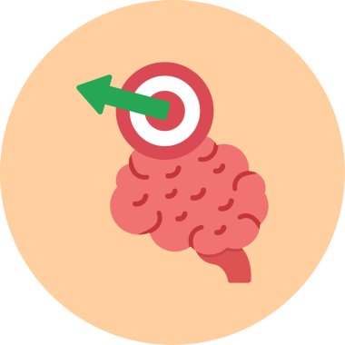 Beyin. Web simgesi basit illüstrasyon