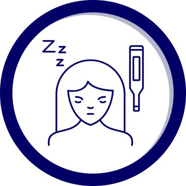 Uyku ikonu olan kız. özet çizimi