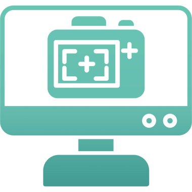 Monitör. Web simgesi basit illüstrasyon