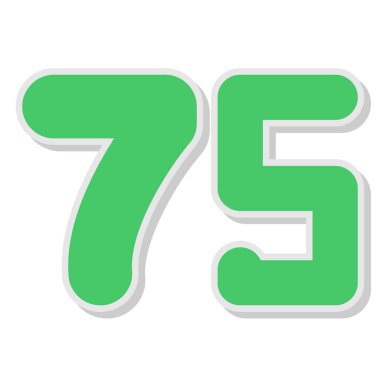 Yedinci bir sayının yeşil renkteki görüntüsü