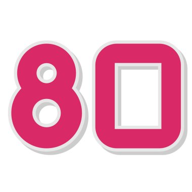 80. yıldönümü vektör şablonu tasarım çizimi