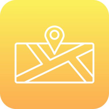 Harita simgesi soyut arkaplan grubunda izole edildi