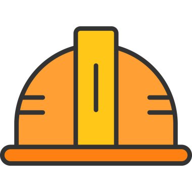 İnşaat miğferi ikon vektör illüstrasyonu