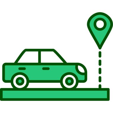 taksi vagonu ikon vektör illüstrasyonu