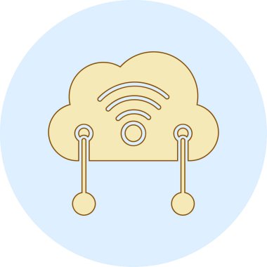 Bulut. Web simgesi basit illüstrasyon