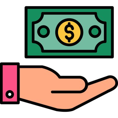 Dolar sembollü el ele tutuşan dolar işareti.