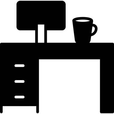 ofis masası vektör simgesi tasarımı