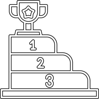 Madalya ikonuyla kazanan podyum