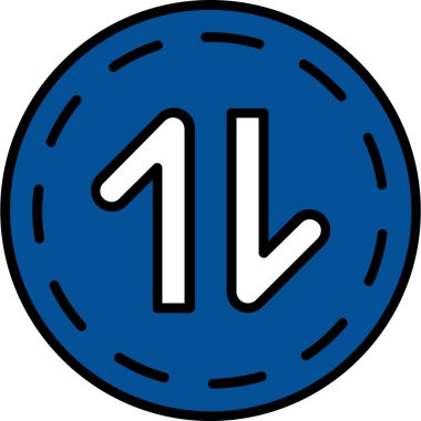 Para birimi takas simgesi ile doldurulmuş ana hat biçimi