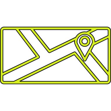 Harita simgesi. Ana harita işaretleyici çizimi. Web tasarımı