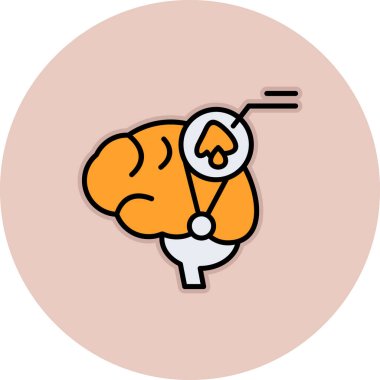 İnsan beyni ikon vektörü. özet çizimi