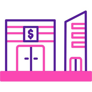 Bina. Web simgesi basit illüstrasyon