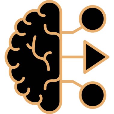 Beyin. Web simgesi basit illüstrasyon