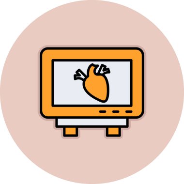 Bilgisayar monitörü. Web simgesi basit illüstrasyon