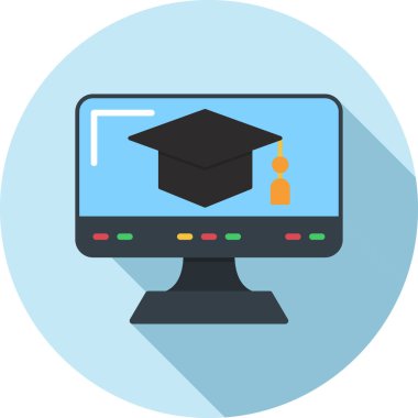 eğitim çevrimiçi okul simgesi düz stil